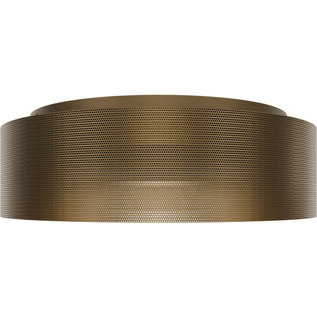 Grille LED 18 inch Aged Brass Flush Mount Ceiling Light in 4000K, dweLED