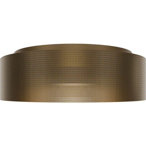 Grille LED 18 inch Aged Brass Flush Mount Ceiling Light in 4000K, dweLED