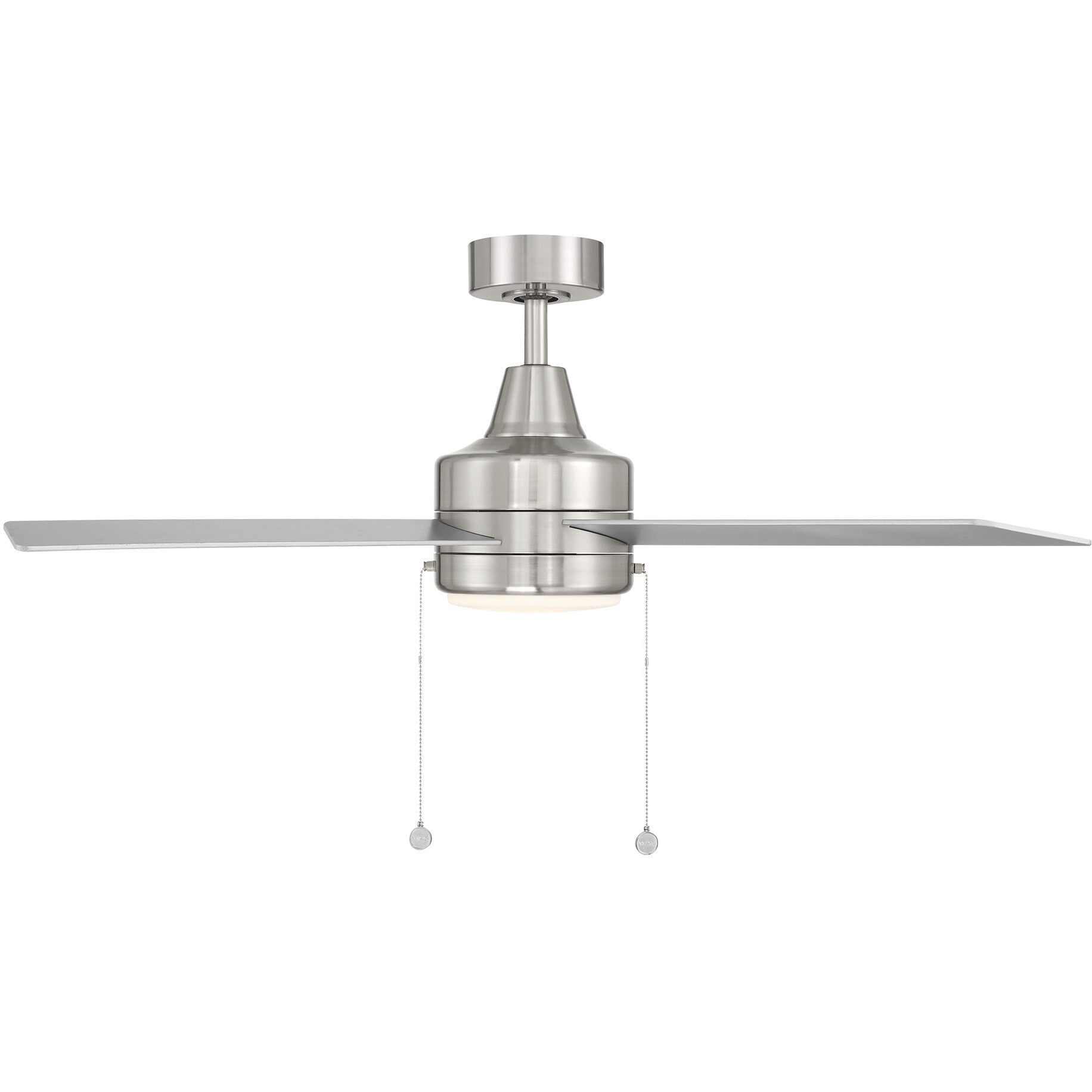Quade 52 inch Brushed Nickel with Titanium Silver Blades Downrod Ceiling Fan