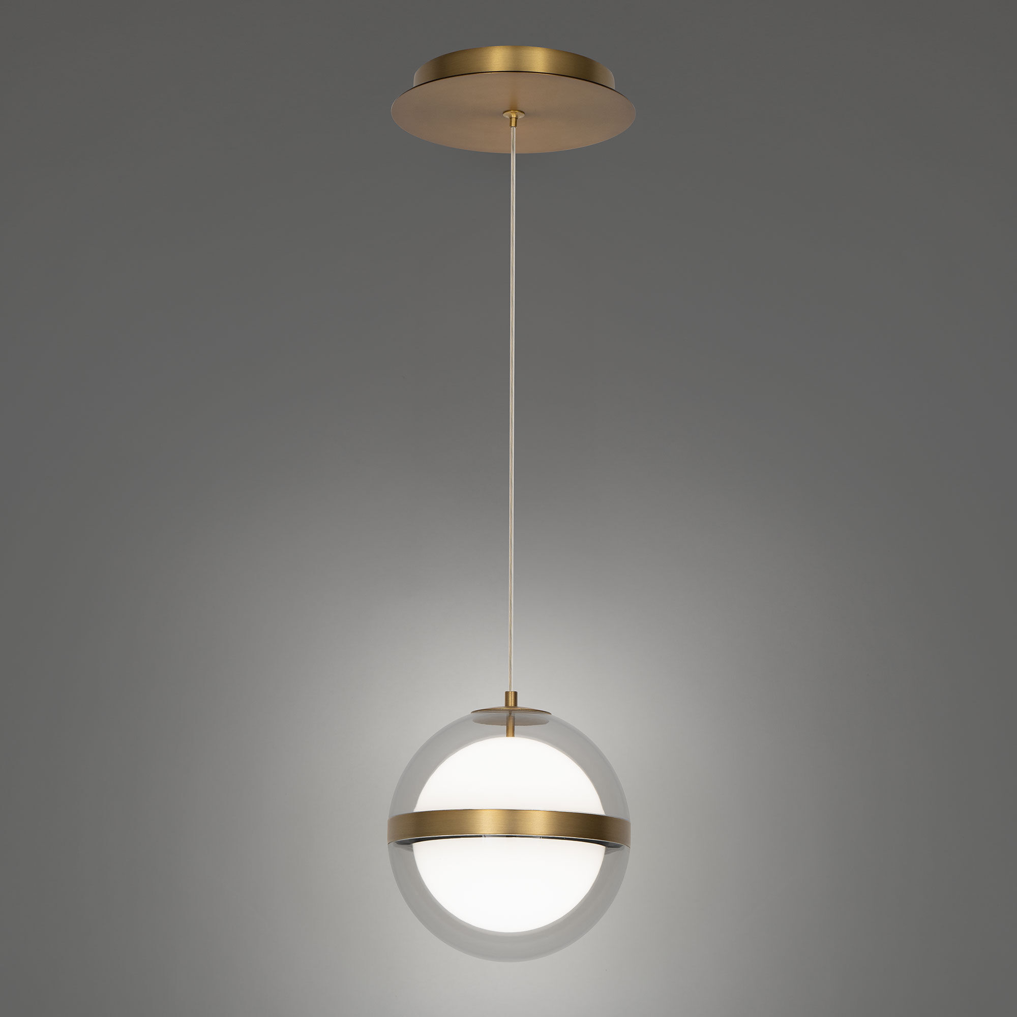 Cyllindra LED 6 inch Aged Brass Pendant Ceiling Light in 3000K, dweLED
