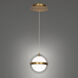 Cyllindra LED 6 inch Aged Brass Pendant Ceiling Light in 2700K, dweLED