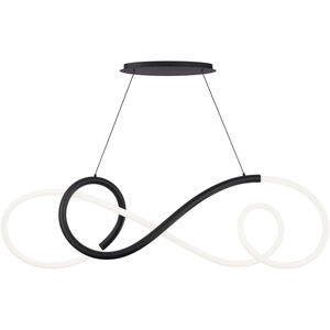 Solo Linear Chandelier Ceiling Light in Black, dweLED