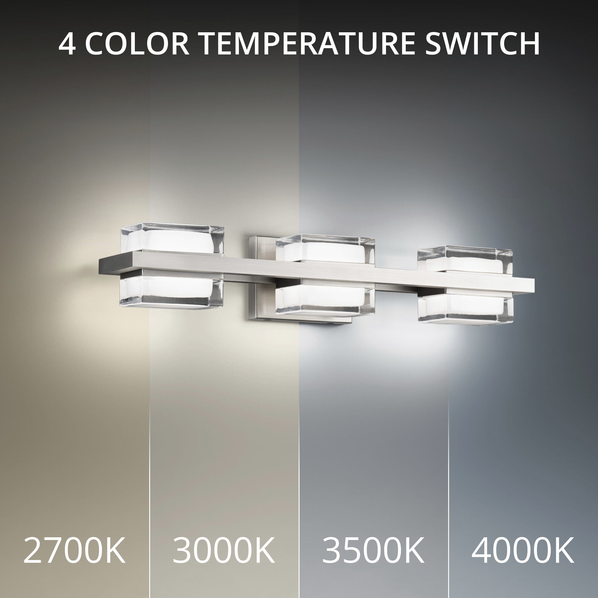 Interlok LED 24 inch Brushed Nickel Bath Vanity & Wall Light in 4000K, dweLED