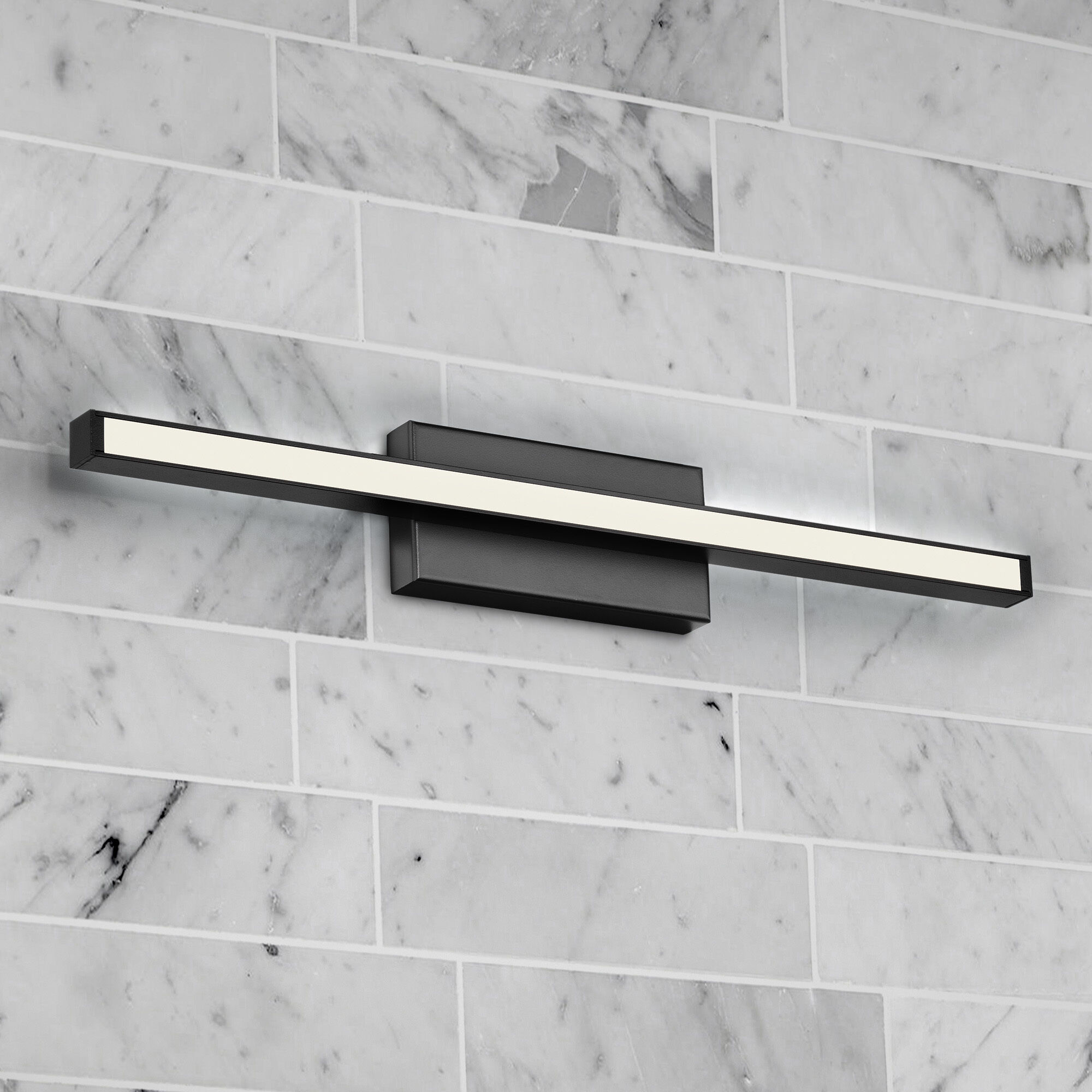 Parallax LED 18 inch Brushed Nickel Bath Vanity & Wall Light, dweLED