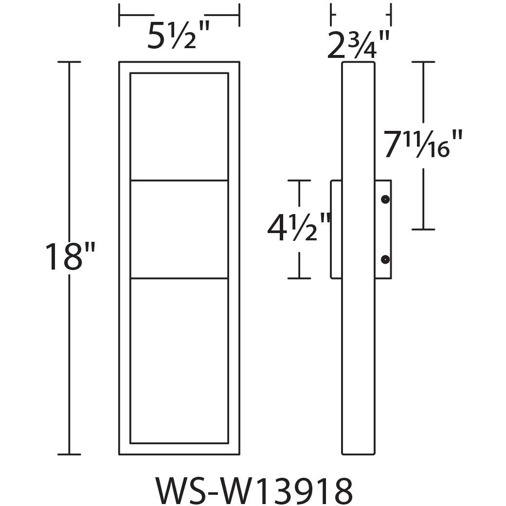 Archetype LED 18 inch Black Outdoor Wall Light, dweLED