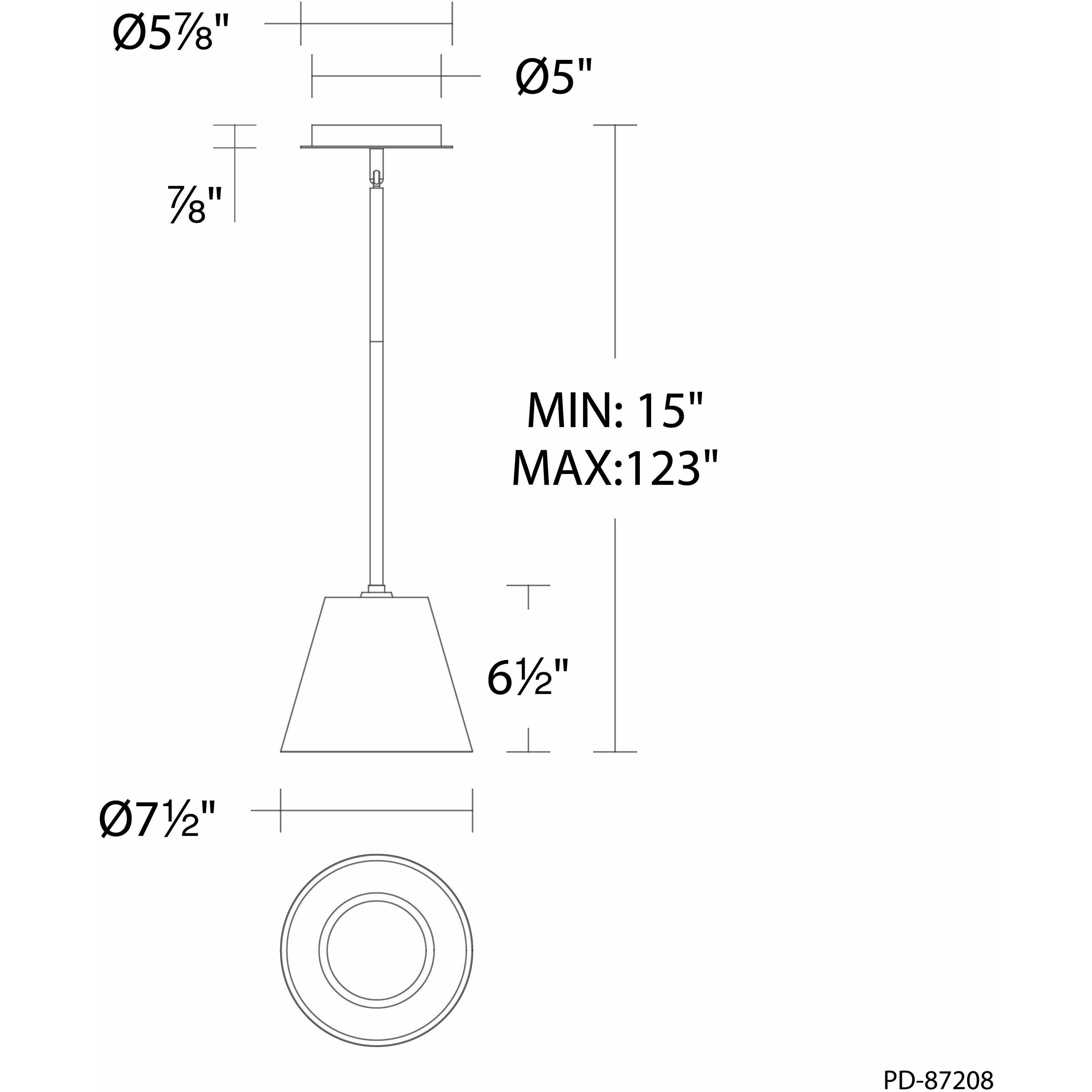 Chandra LED 8 inch Black Mini-Pendant Ceiling Light, dweLED