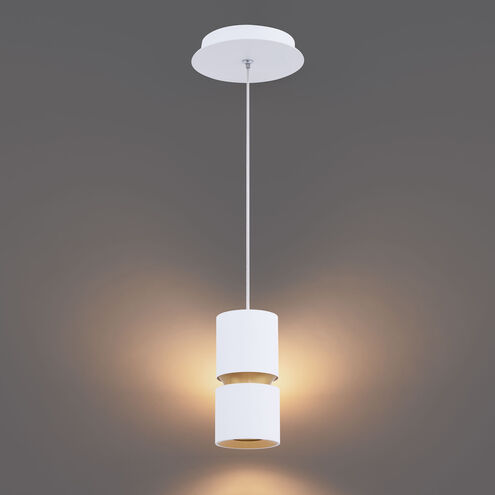 Pedistal LED 6 inch White Pendant Ceiling Light in 2700K, dweLED