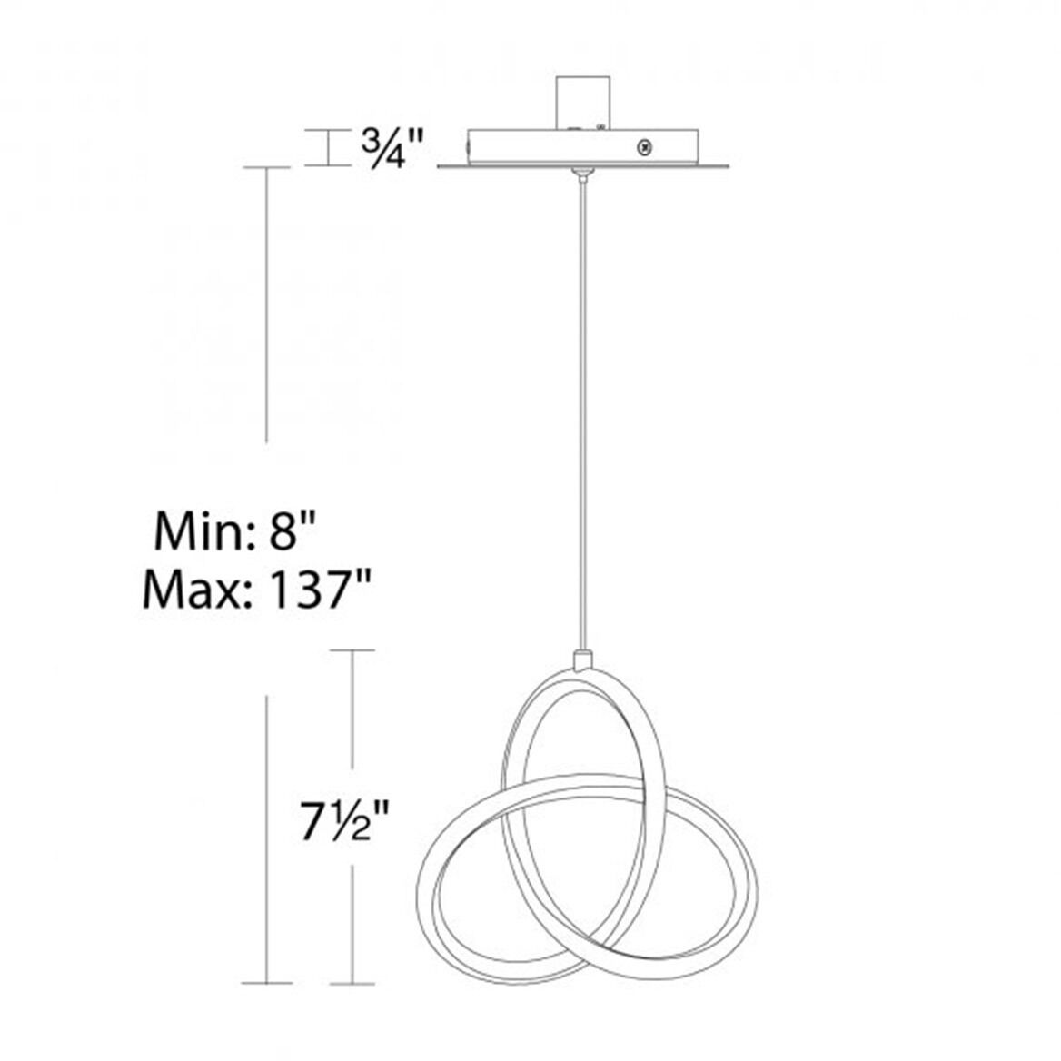 Vornado LED 7.44 inch Black Mini-Pendant Ceiling Light, dweLED