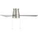 Hug 52 inch Brushed Nickel with Titanium Silver Blades Flush Mount Ceiling Fan