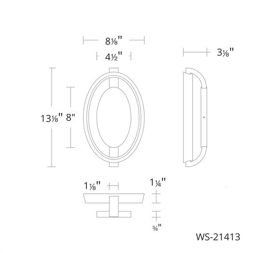 Solitaire Wall Sconce Wall Light in Aged Brass, dweLED