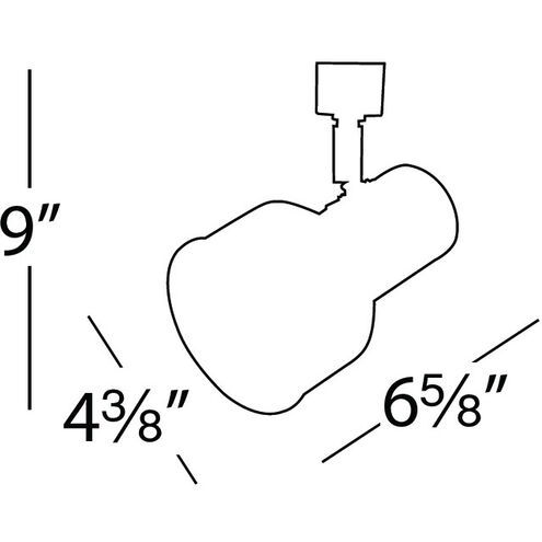 TK-703 1 Light 120 Black J Track Fixture Ceiling Light