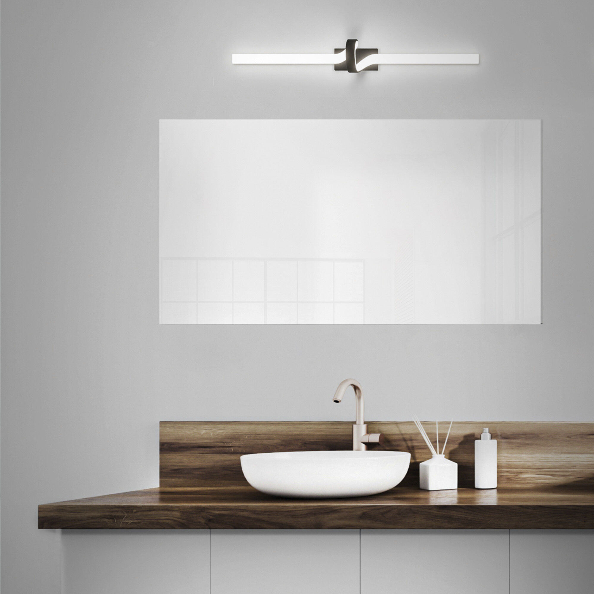 Loophole LED 5.5 inch Black Bath Vanity & Wall Light in 3500K, dweLED