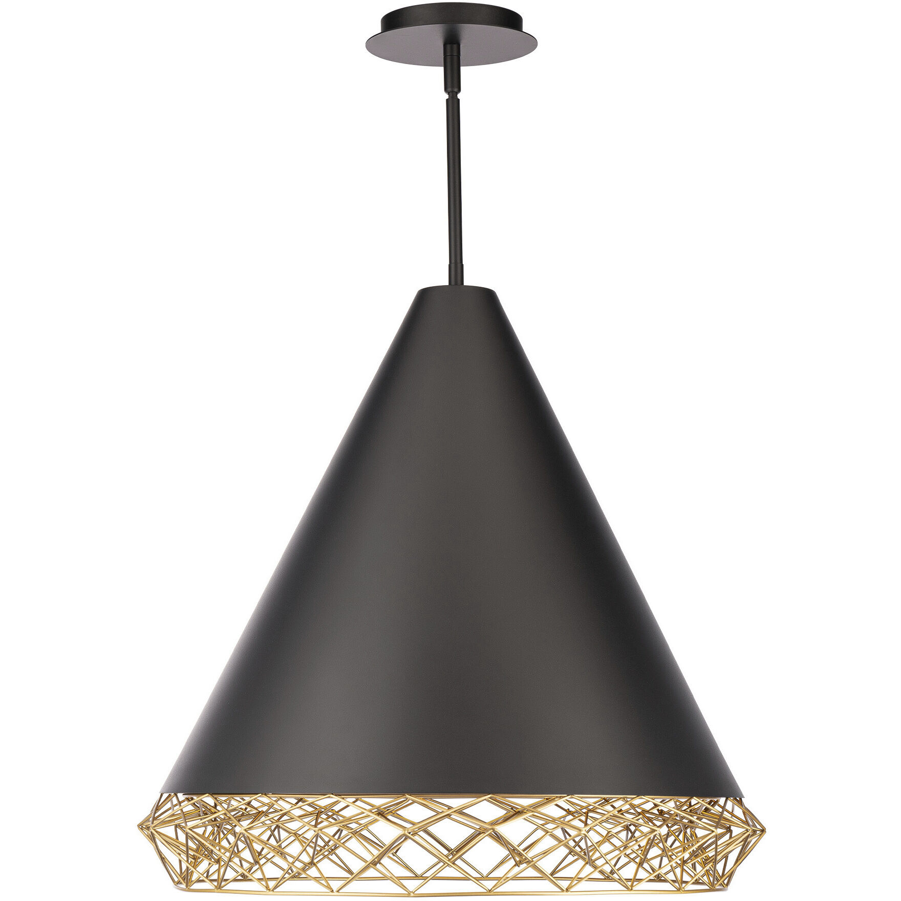 WAC Lighting PD-45322-BK/GO Lacey 1 Light 22 inch Black Gold Pendant  Ceiling Light