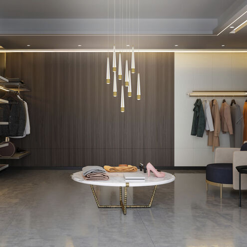 Quill LED 17 inch Chrome Multi-Light Pendant Ceiling Light, dweLED