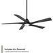 Zeke 60 inch Matte Black Ceiling Fan