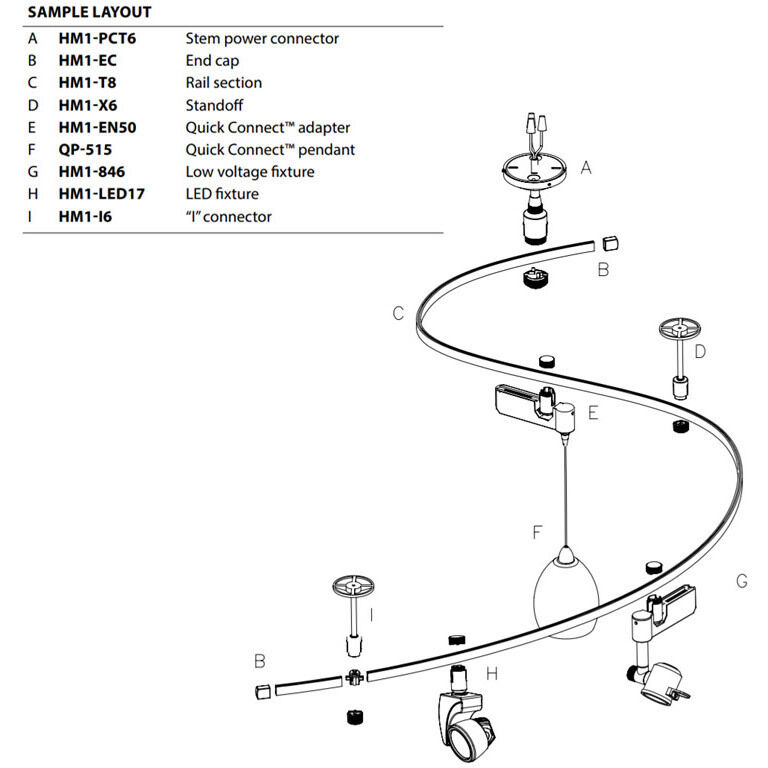Flexrail 1 120 Platinum Rail Lighting System Ceiling Light, 8ft