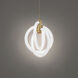 Knot LED 16.38 inch Aged Brass Pendant Ceiling Light in 4000K, dweLED