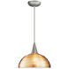 Cosmopolitan 1 Light 7 inch Brushed Nickel Pendant Ceiling Light in 100, Copper, Canopy Mount PLD