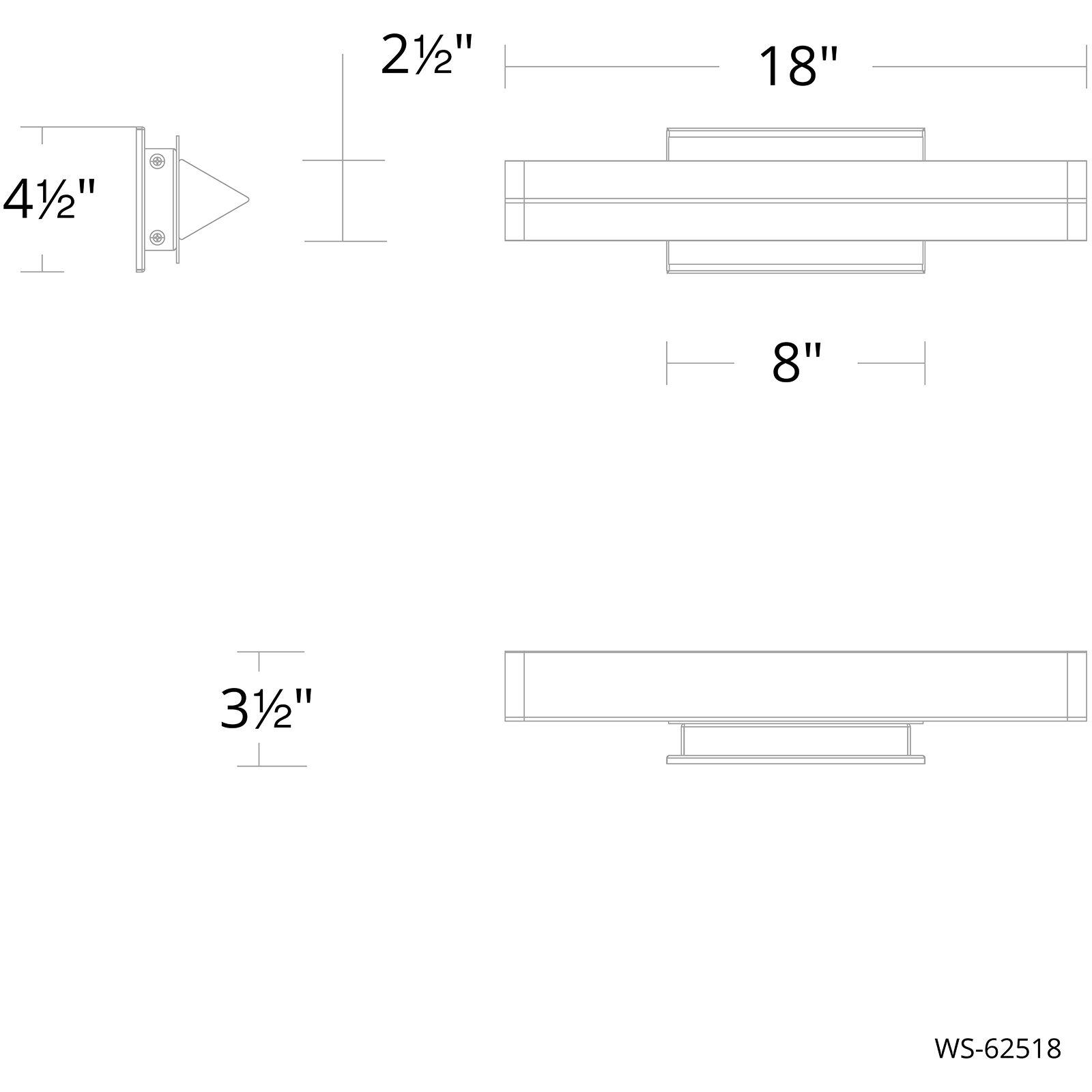 Boulevard LED 18 inch Brushed Nickel Bath Vanity & Wall Light in 3000K, dweLED