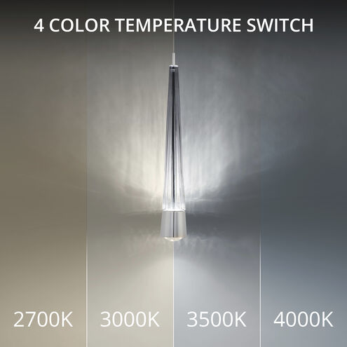 Quill LED 9.5 inch Chrome Multi-Light Pendant Ceiling Light, dweLED