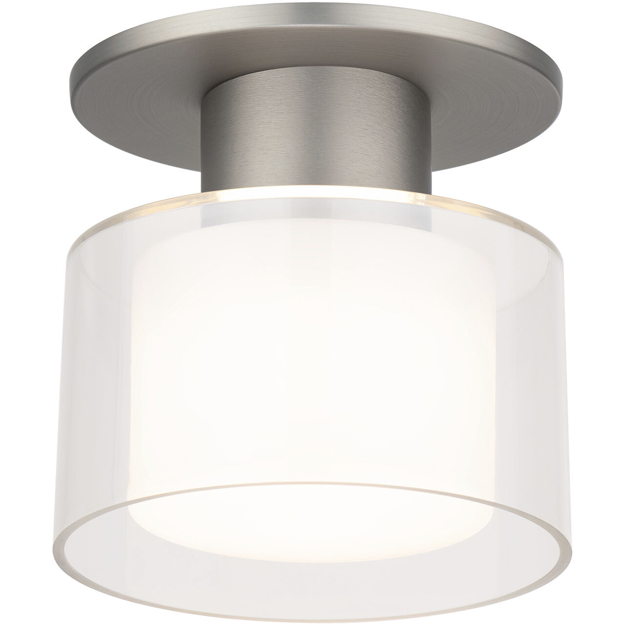 Twist-N-Lite LED 5 inch Brushed Nickel Semi-Flush Mount Ceiling Light, WAC Limited