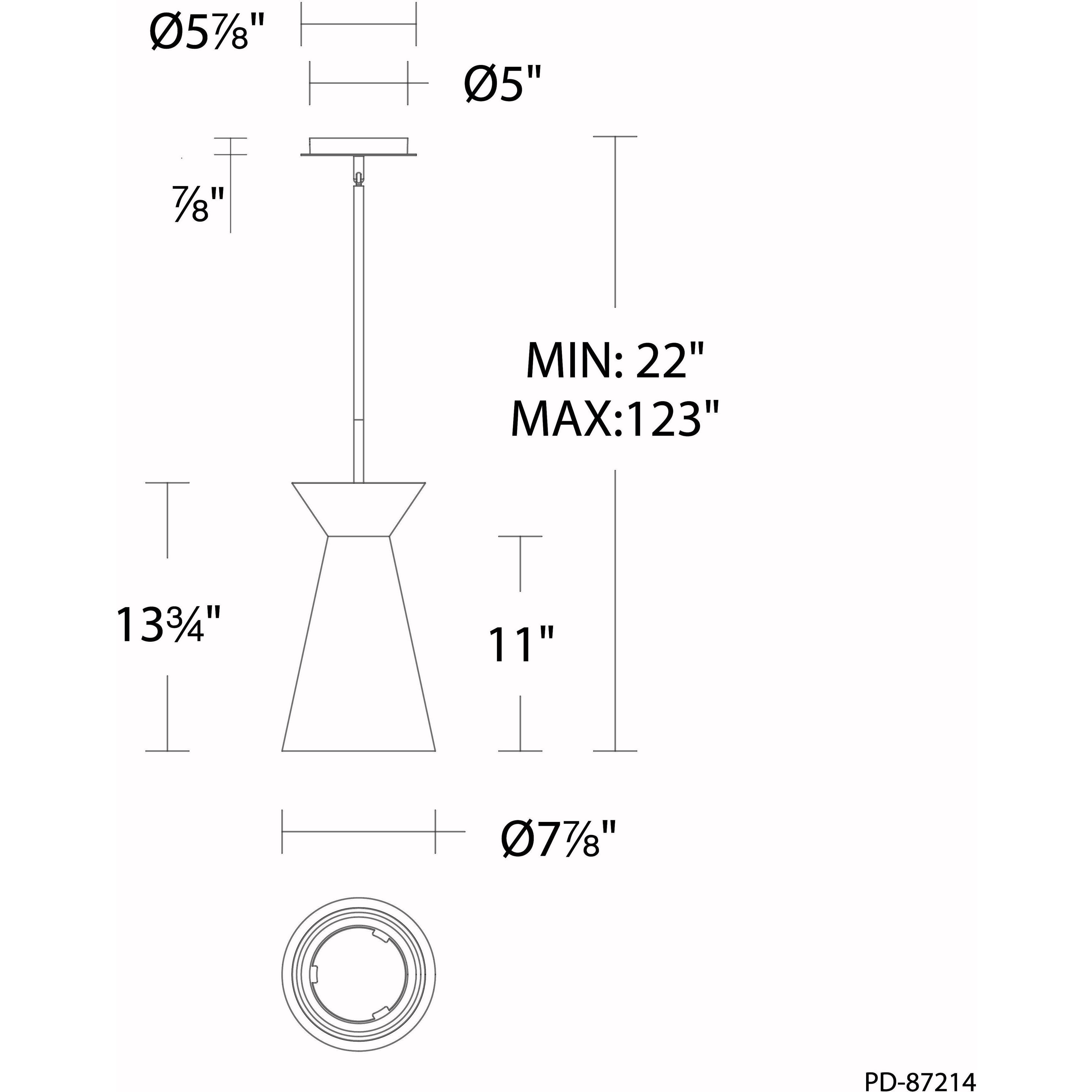 Chandra LED 8 inch Black Mini-Pendant Ceiling Light, dweLED