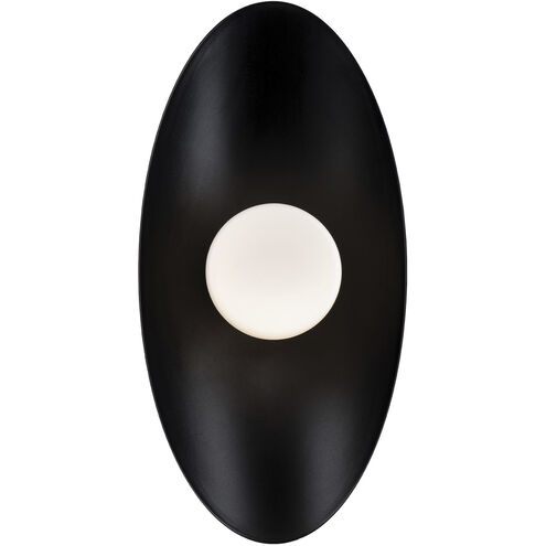Glamour 1 Light Black Wall Sconce Wall Light in 3000K