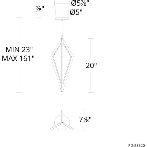 Tribeca LED 9 inch Black Pendant Ceiling Light in 3500K, dweLED