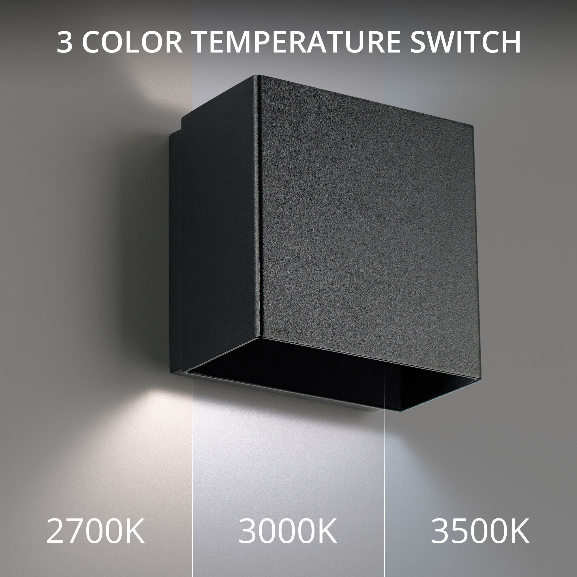 Boxi Wall Sconce Wall Light in 2700K, Black, dweLED