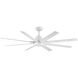 Mocha XL 66 inch Matte White Downrod Ceiling Fans, Smart Fan
