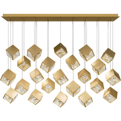 Ice Cube LED 9.88 inch Aged Brass Multi-Light Pendant Ceiling Light, dweLED