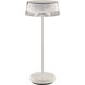 Crystal 14.38 inch 2 watt White Rechargeable Table Lamp Portable Light