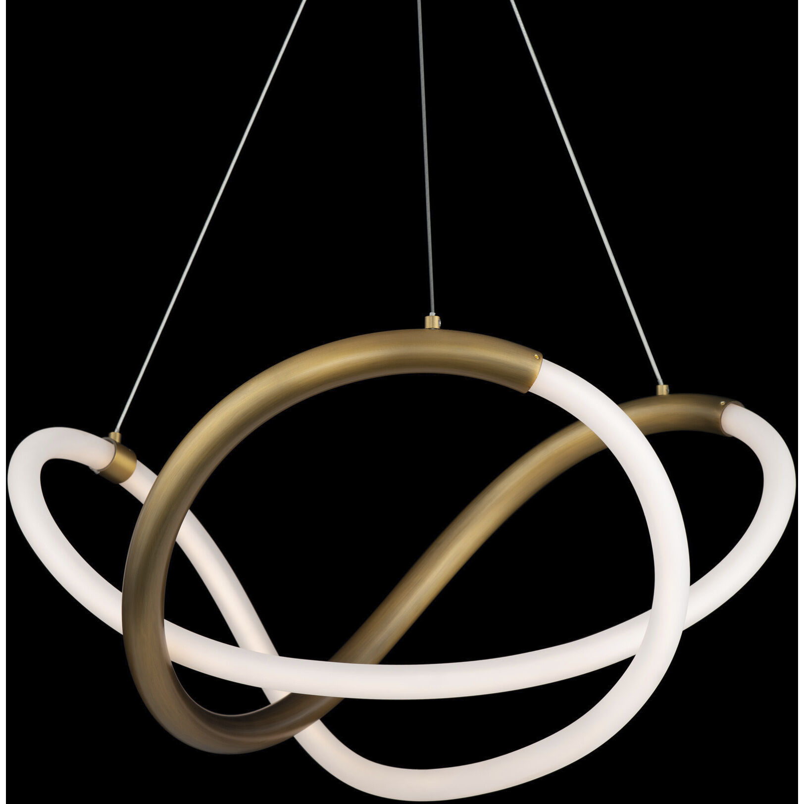 Solo LED 23.63 inch Aged Brass Chandelier Ceiling Light, dweLED