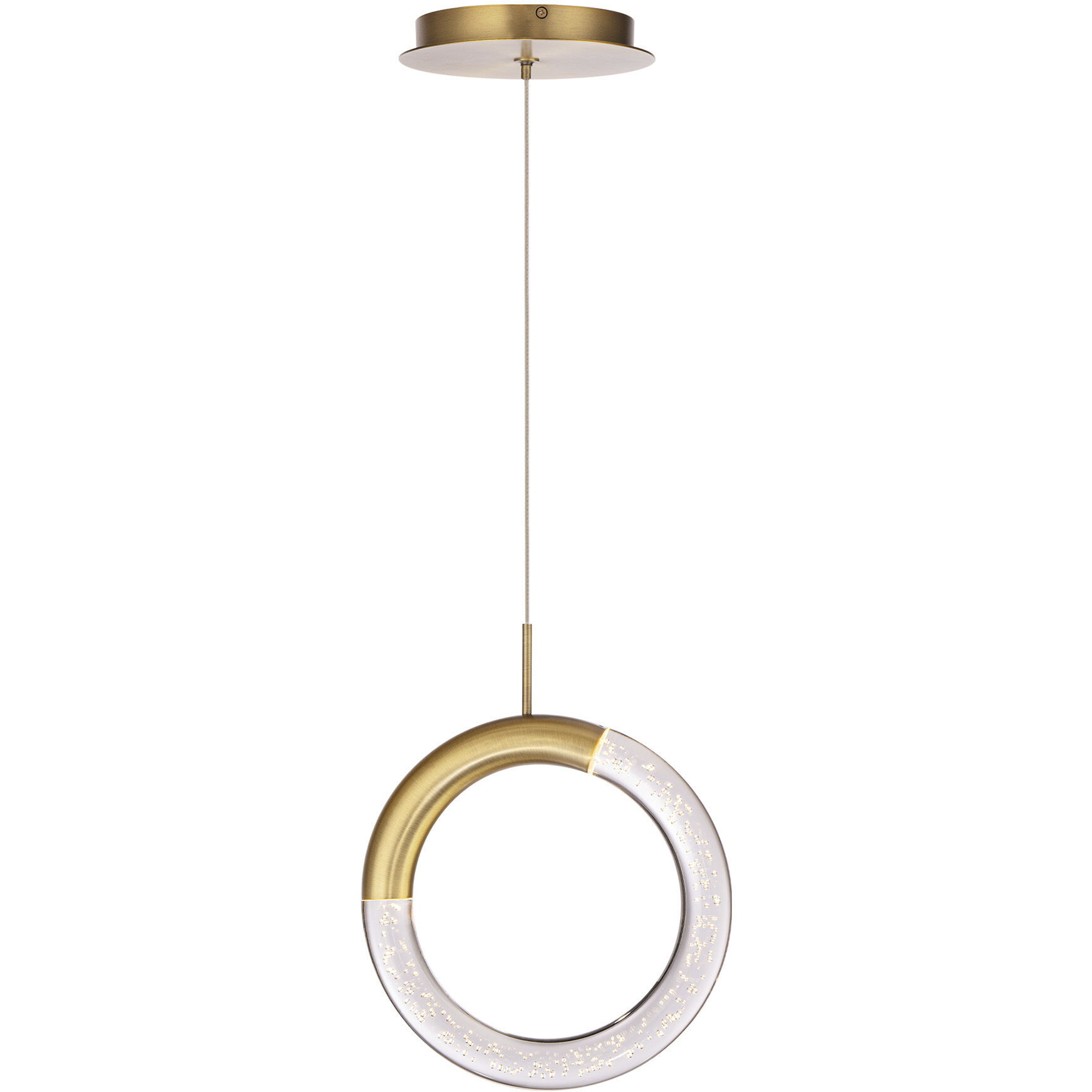 Ringlet LED 8 inch Aged Brass Pendant Ceiling Light, dweLED