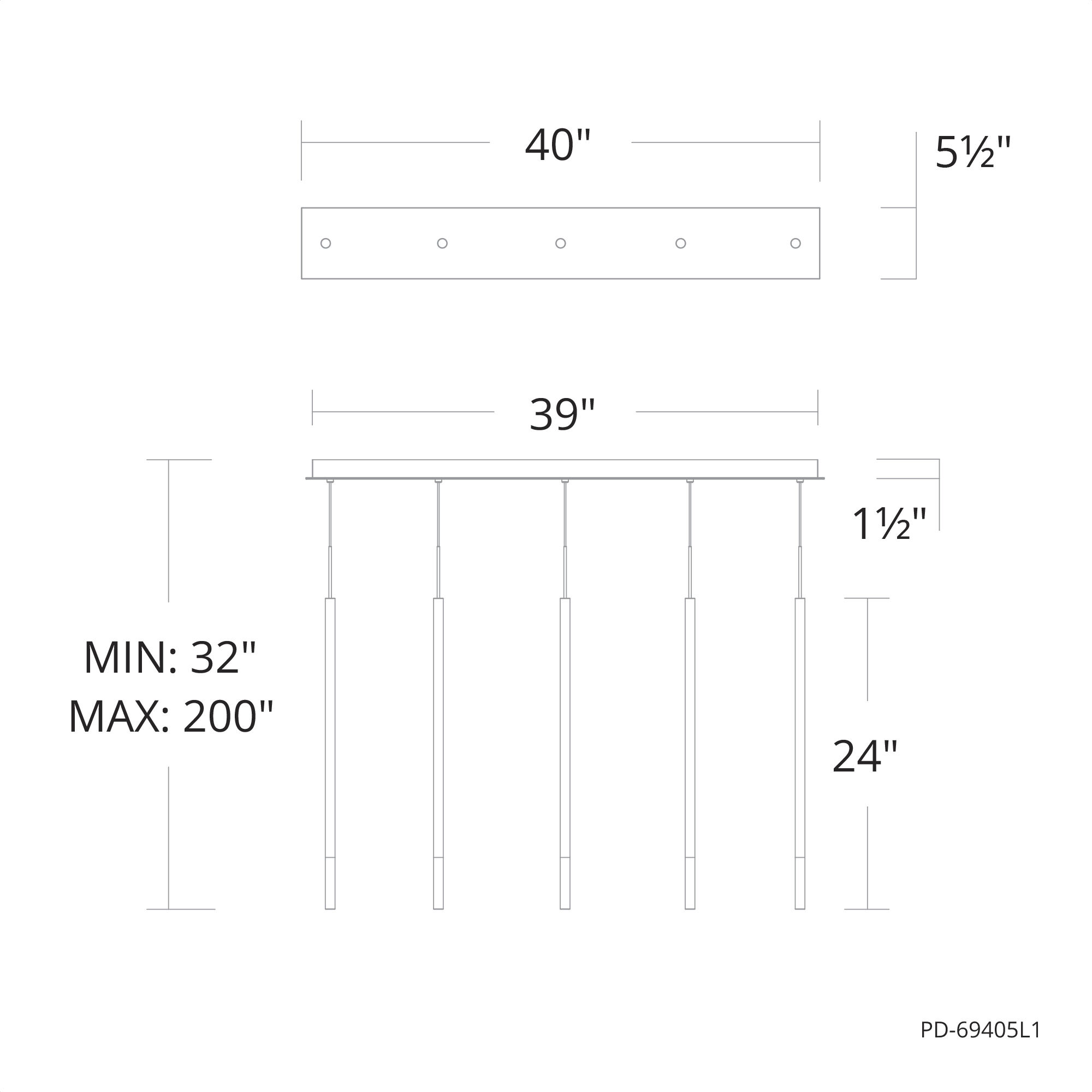 Viggo LED 5.5 inch Black Multi-Light Pendant Ceiling Light, dweLED