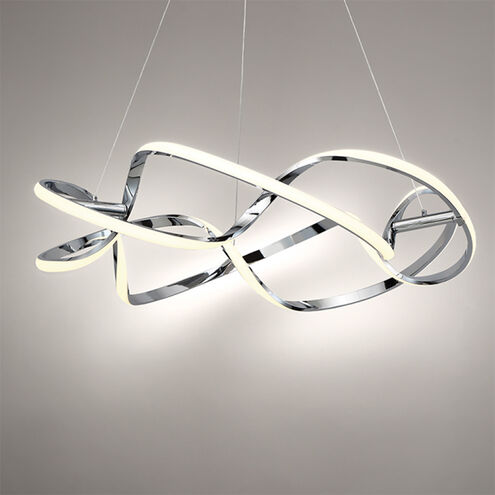 Interlace LED 28 inch Chrome Pendant Ceiling Light, dweLED