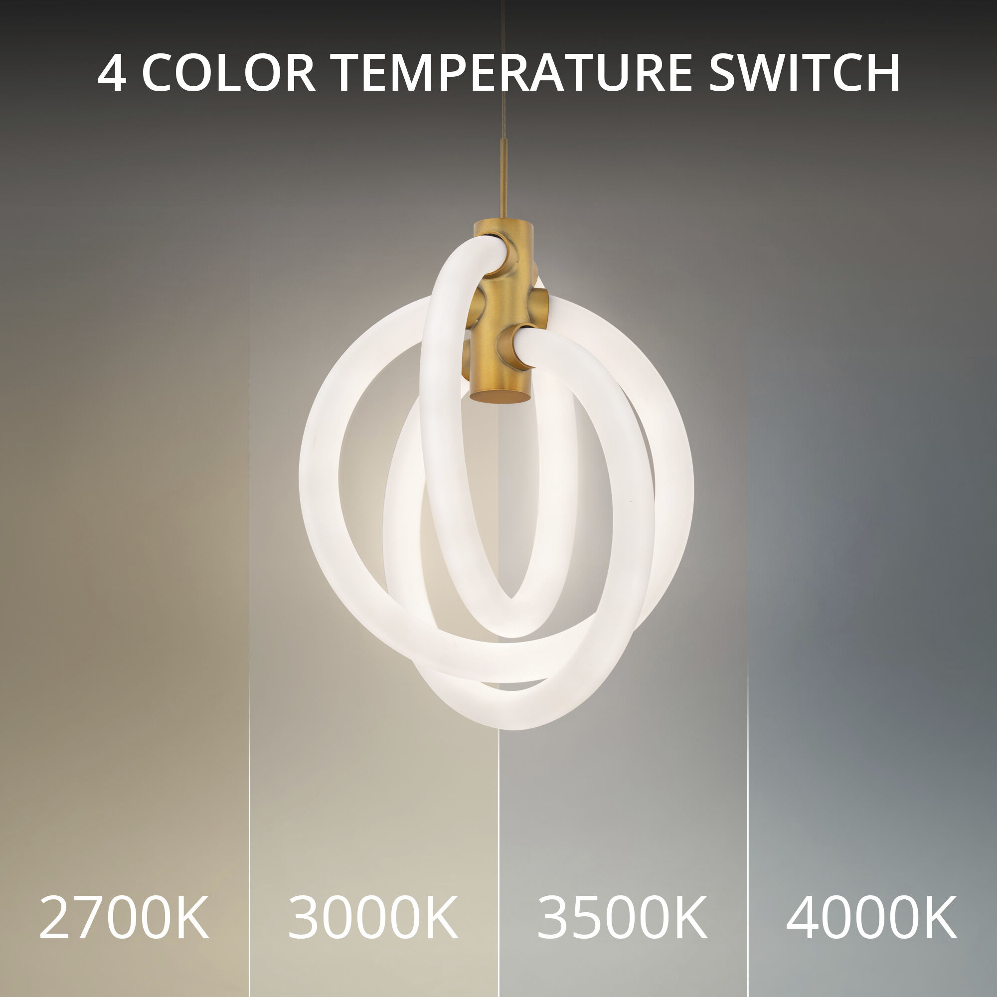 Knot LED 10 inch Aged Brass Pendant Ceiling Light in 2700K, dweLED