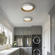 Gaston LED 17.8 inch White Gold Flush Mount Ceiling Light in White/Gold, dweLED