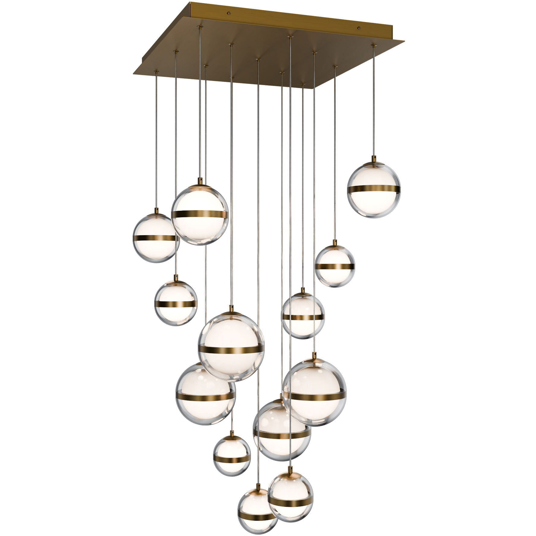 Cyllindra LED 21 inch Aged Brass Chandelier Ceiling Light, dweLED