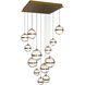Cyllindra LED 21 inch Aged Brass Chandelier Ceiling Light, dweLED
