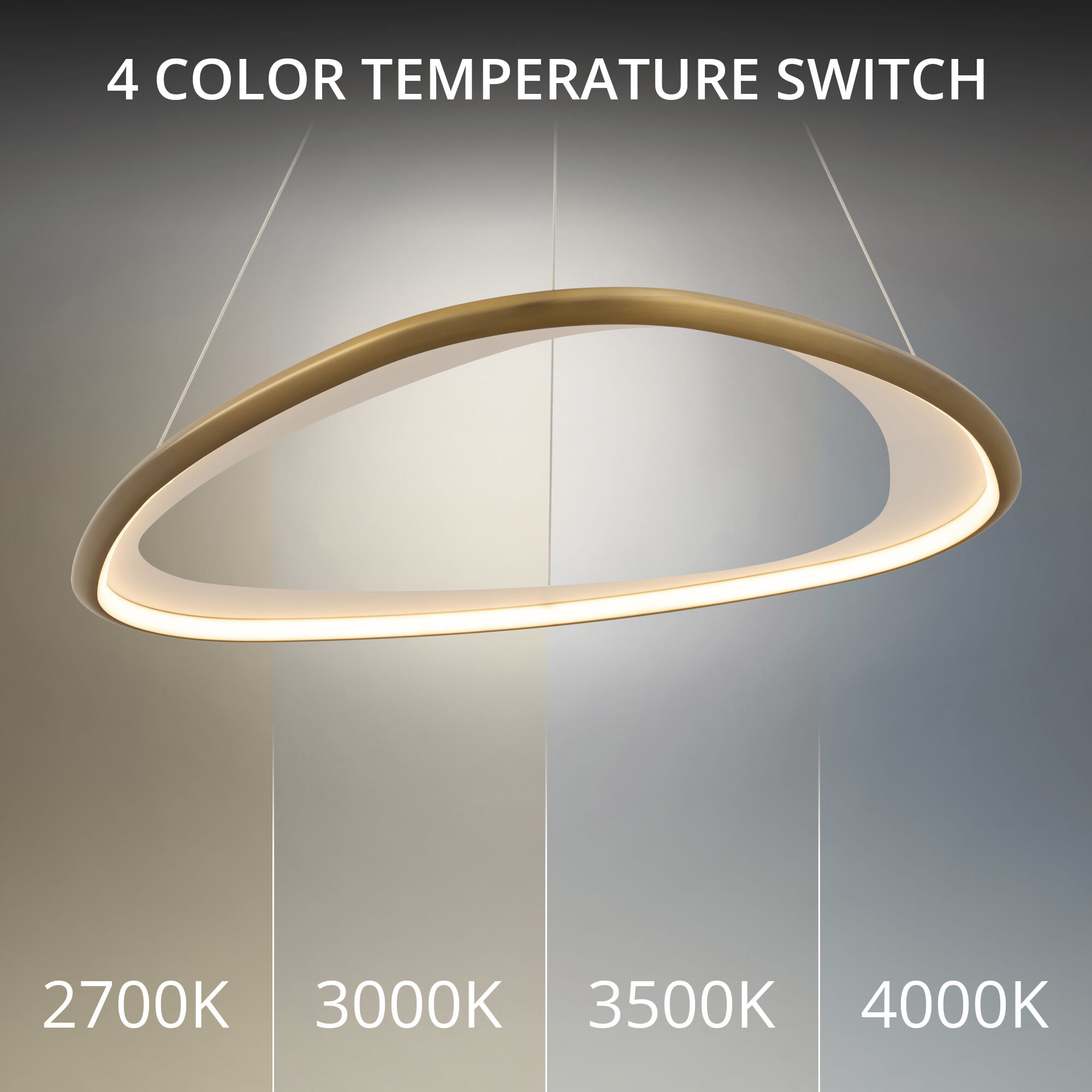 Oyster LED 33 inch Aged Brass Pendant Ceiling Light in 2700K, dweLED