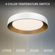 Gaston LED 25.6 inch White Gold Flush Mount Ceiling Light in White/Gold, dweLED