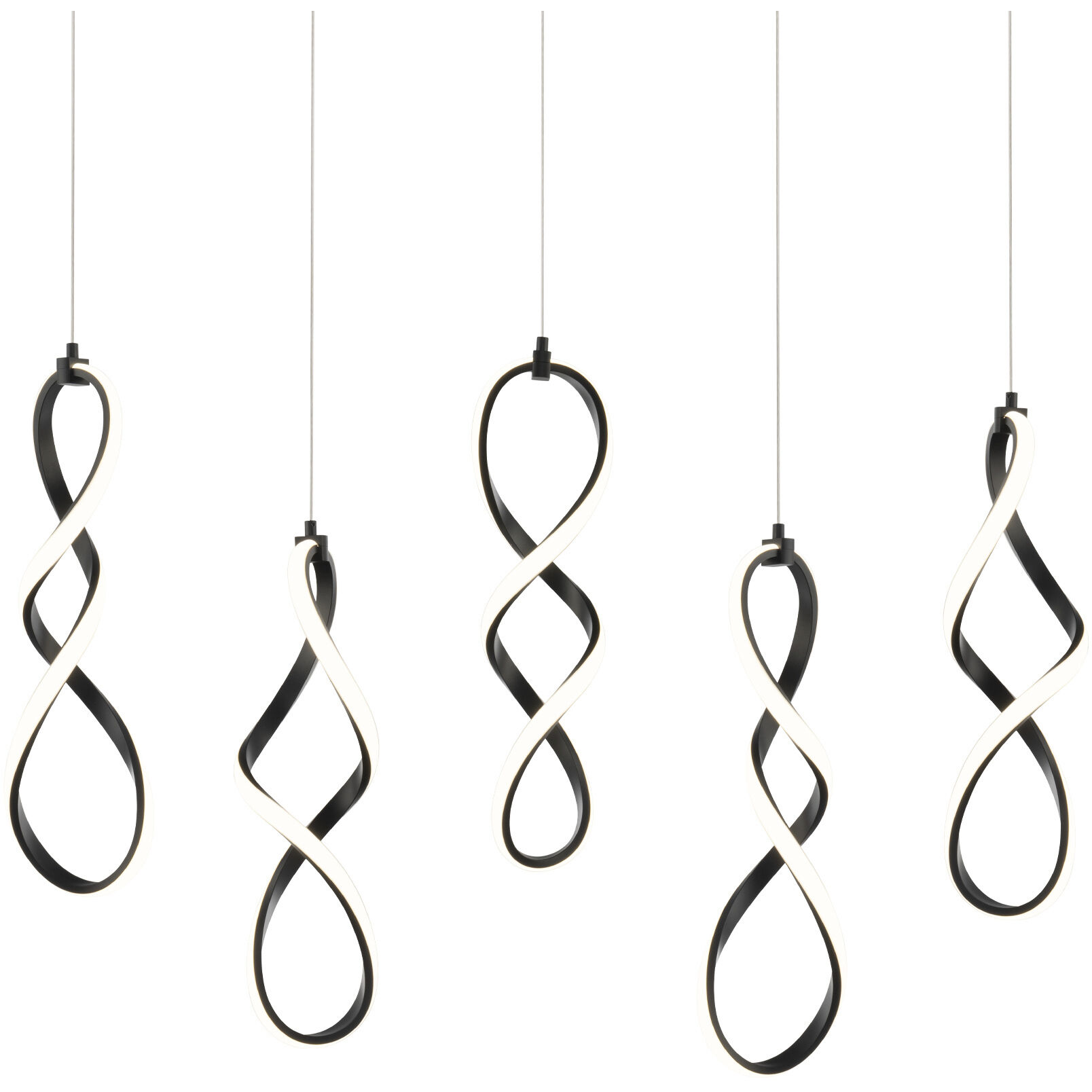 Interlace LED 16 inch Black Multi-Light Pendant Ceiling Light, dweLED