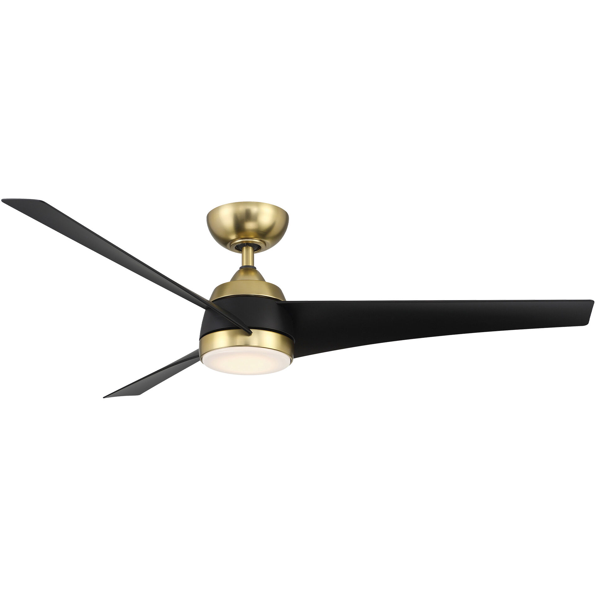 Sonoma 56 inch Soft Brass Matte Black with Matte Black Blades Downrod Ceiling Fans, Smart Fan