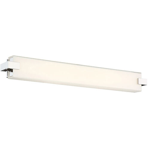 Bliss LED 28 inch Polished Nickel Bath Vanity & Wall Light in 3000K, dweLED