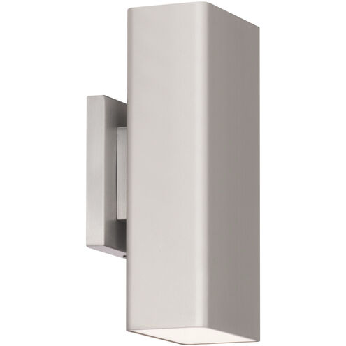 Edgey 2 Light 10 inch Brushed Aluminum Outdoor Wall Light in 3500K