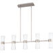Hourglass Linear Pendant Ceiling Light in 3000K, Brushed Nickel, dweLED