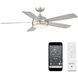 Odyssey 52 inch Brushed Nickel Downrod Ceiling Fans, Smart Fan