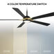 Rotary 65 inch Matte Black Soft Brass with Matte Black Blades Downrod Ceiling Fans in Soft Brass Matte Black