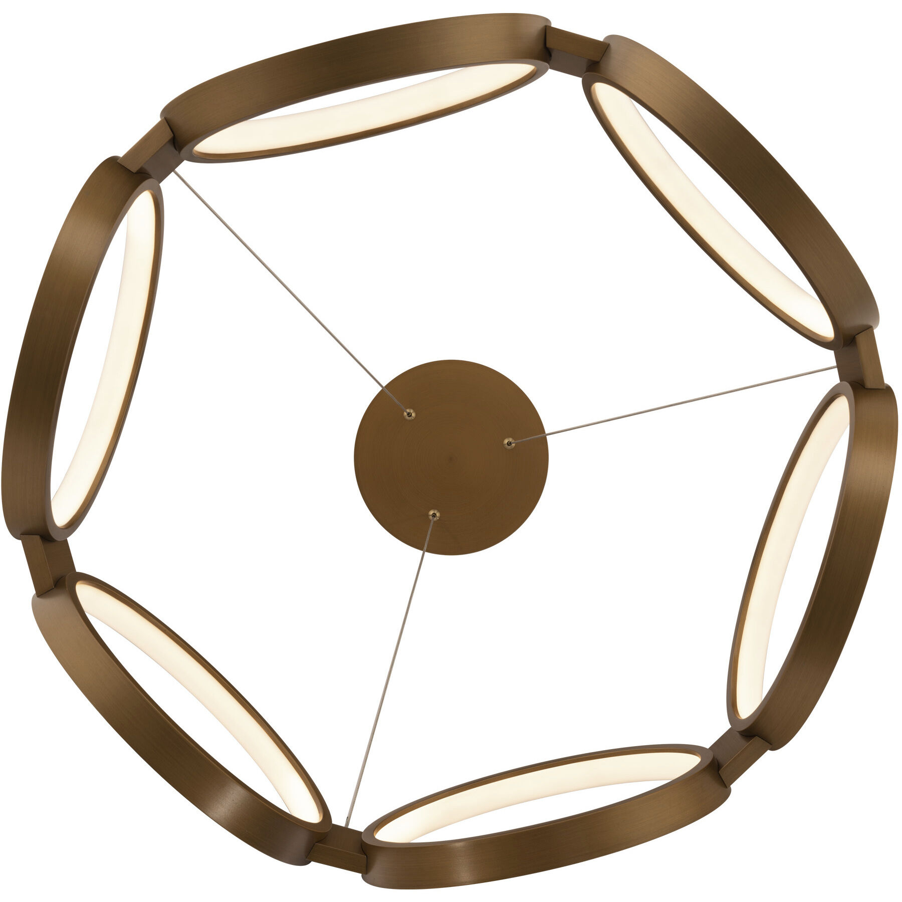 Solitaire LED 26.63 inch Aged Brass Chandelier Ceiling Light, dweLED